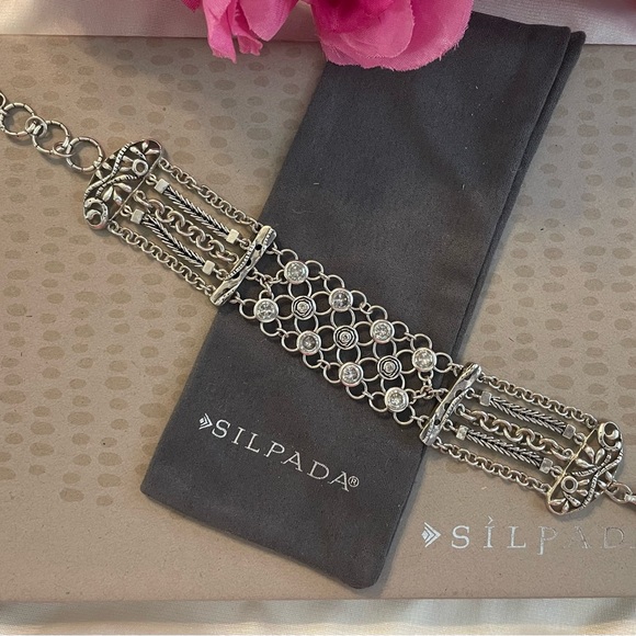 Silpada Cubic Zirconia Sterling Silver ‘CAVALIER’ Bracelet B2711 - Picture 3 of 17